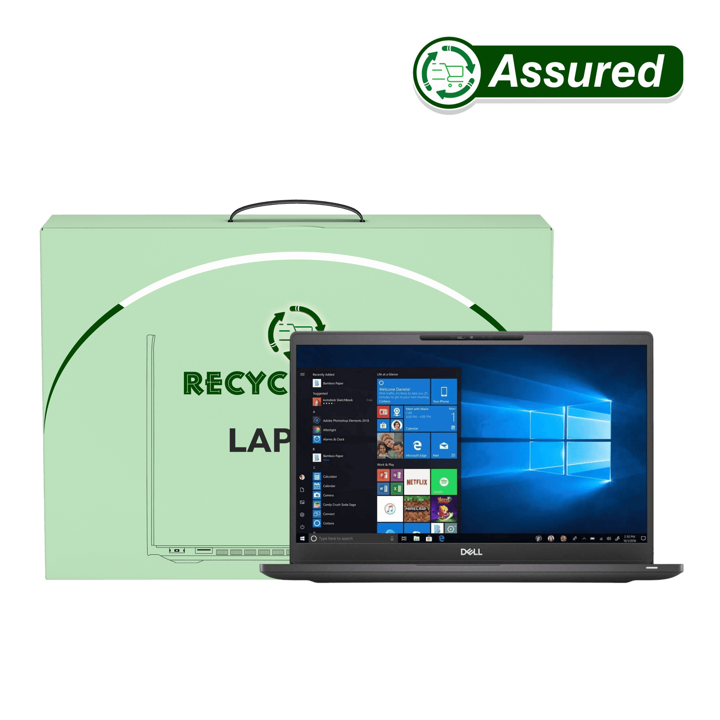 Refurbished Laptop Dell Latitude 7300 i7 8th Gen front view with Windows 11 and MS Office