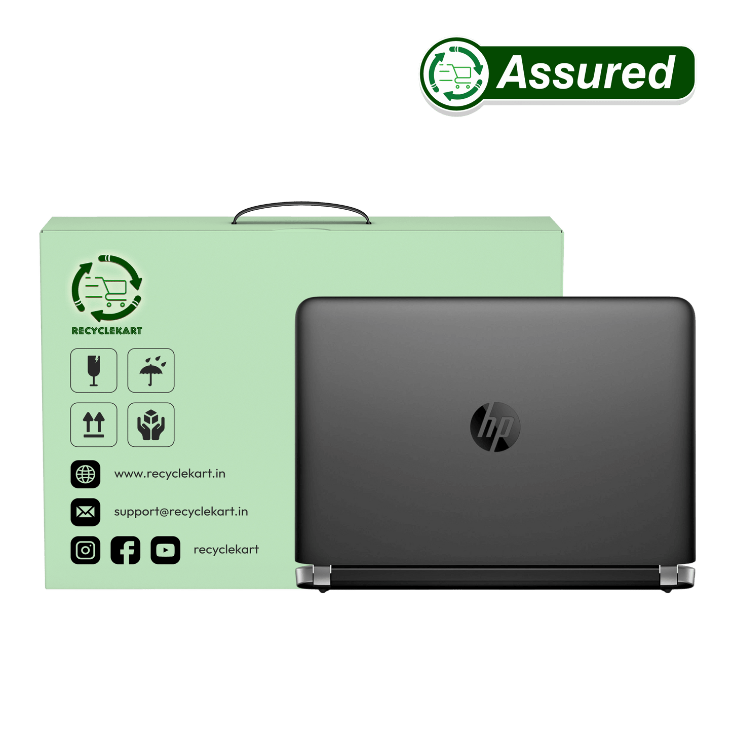 Refurbished laptop HP 440 G3 slim top view showing robust business-grade body