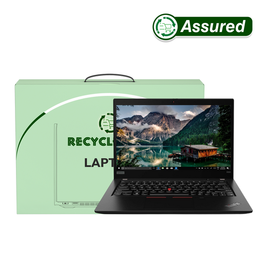 Refurbished Laptop Lenovo ThinkPad X390 i7 8th Gen front view with Windows 11 and MS Office