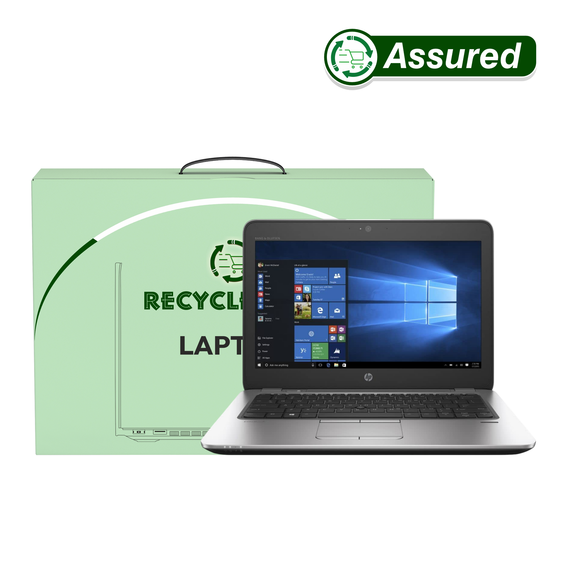 Refurbished Laptop HP 820 G4 i5 7th Gen front view with Windows 11 and MS Office