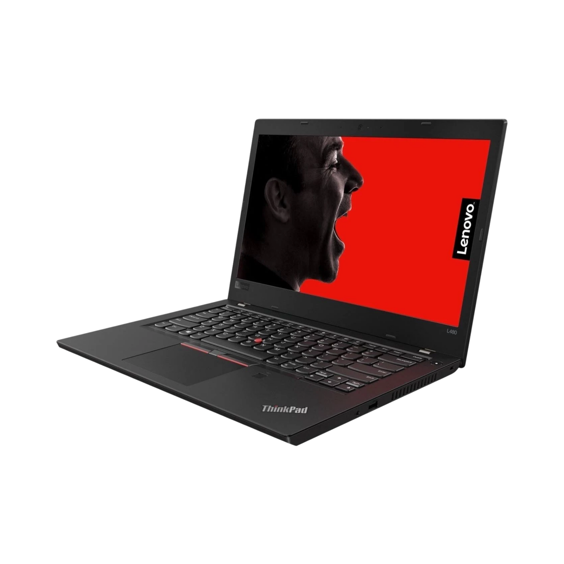Refurbished Laptop Lenovo ThinkPad L480 side profile highlighting durable build
