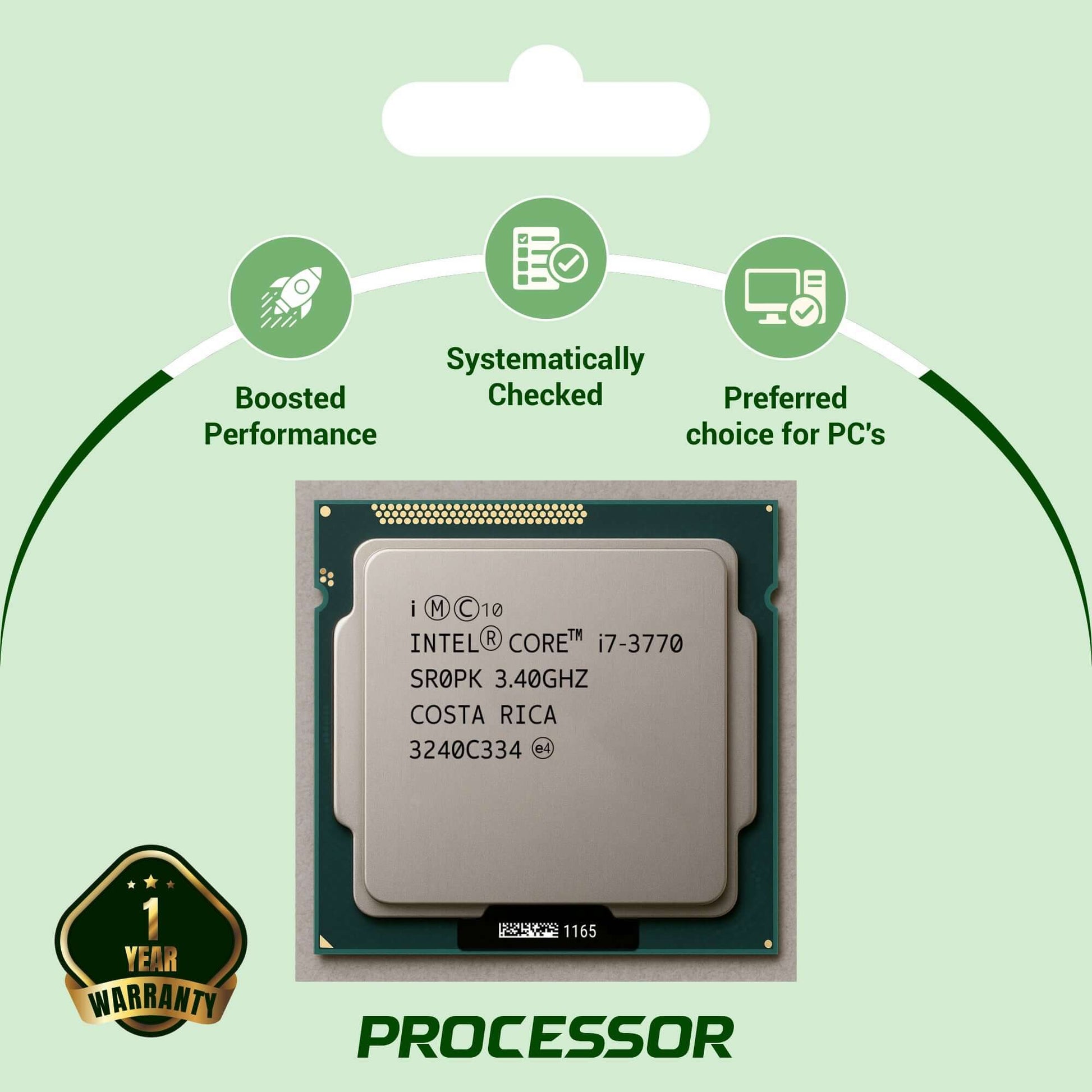 (Processor) Intel Core i7-3rd Generation Year Warranty Support All Motherboards