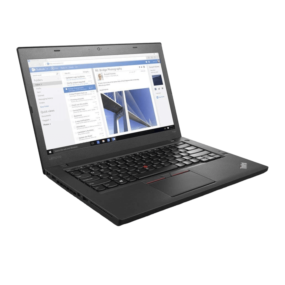 (Refurbished) Lenovo ThinkPad T450 i5 5th Gen Laptop | 8 GB RAM | 256 GB SSD | Windows 10 | Ms Office | Intel HD Graphics | 14 Inch Black