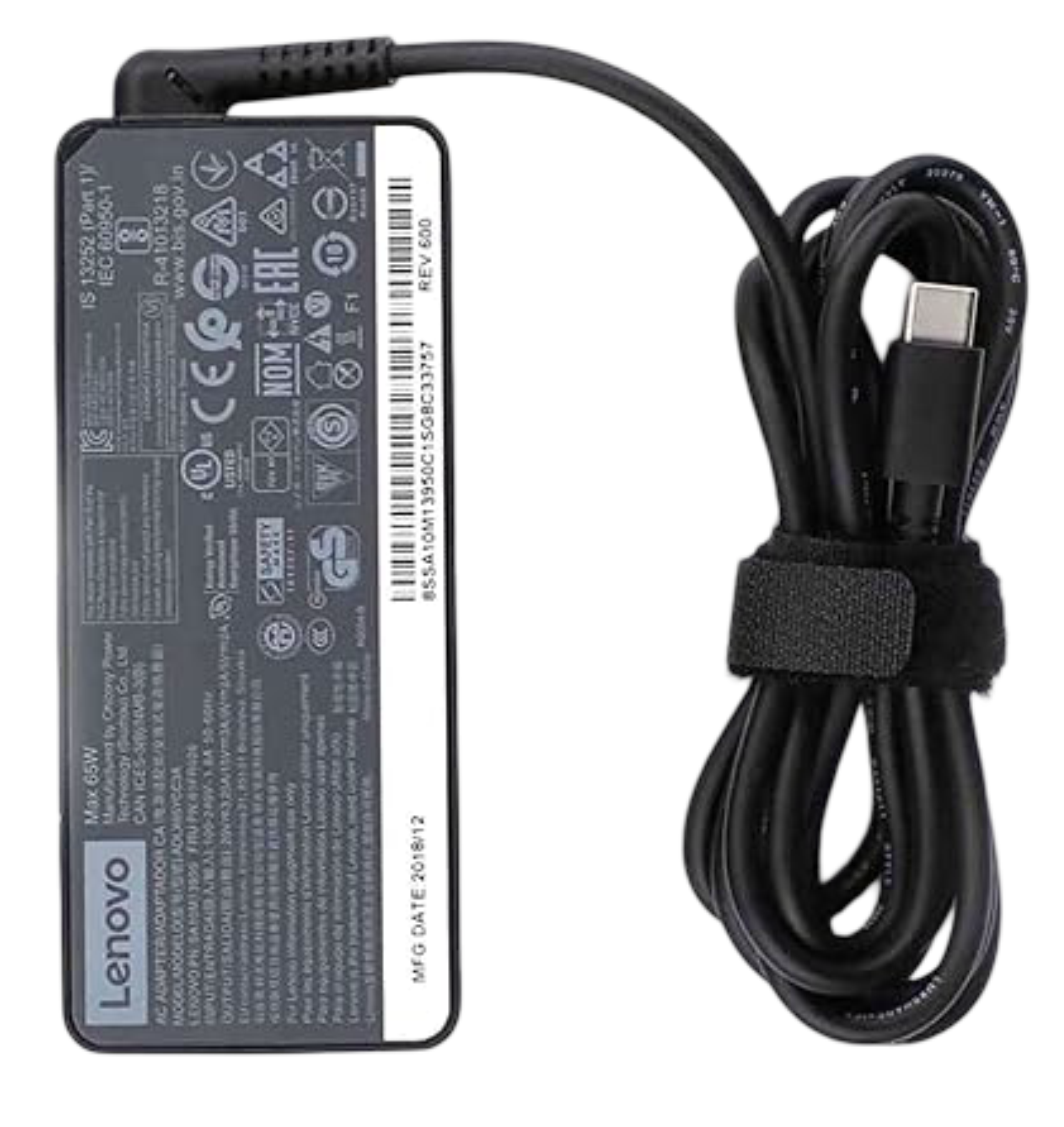 Lenovo 65W USB-C Laptop Charger | 20V 3.25A | Compatible with Laptop and Mini PC