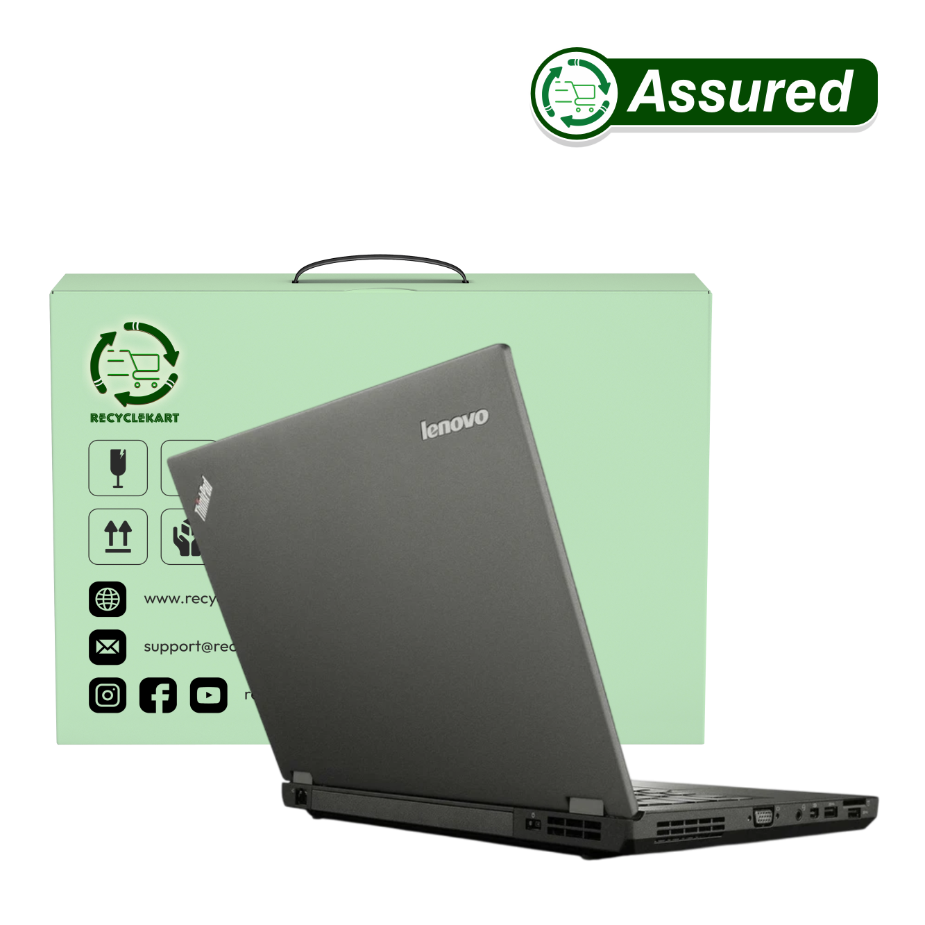 (Refurbished) Lenovo ThinkPad T440 | i5 4th Gen Laptop | 8 GB RAM | 256 GB SSD | Windows 11 | Ms Office | Intel HD Graphics | 14 Inch Black